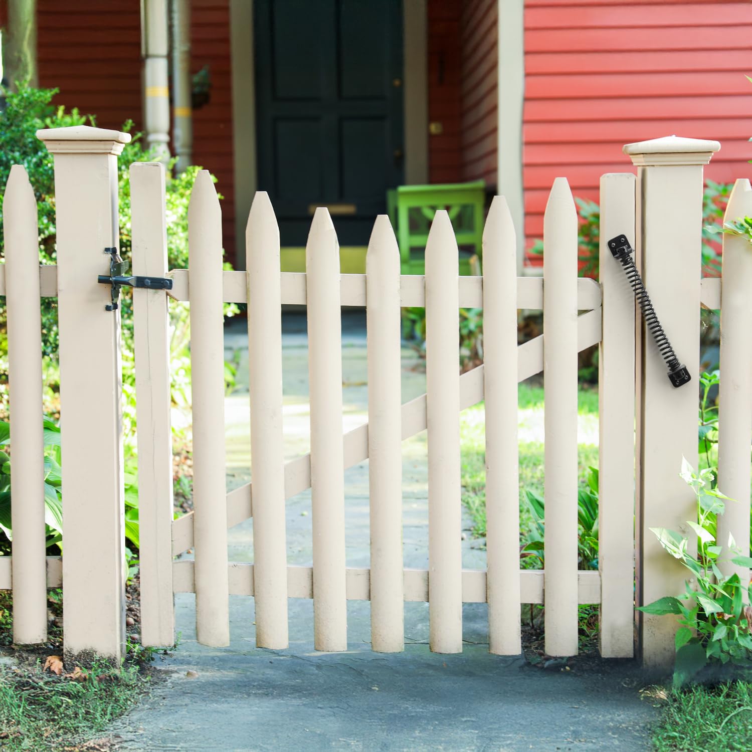 Fermeture à ressort pour portail en bois | Ferme-porte automatique à ressort en métal réglable de 20,3 cm avec revêtement en poudre noire, idéal pour une utilisation en extérieur, ferme-porte avec