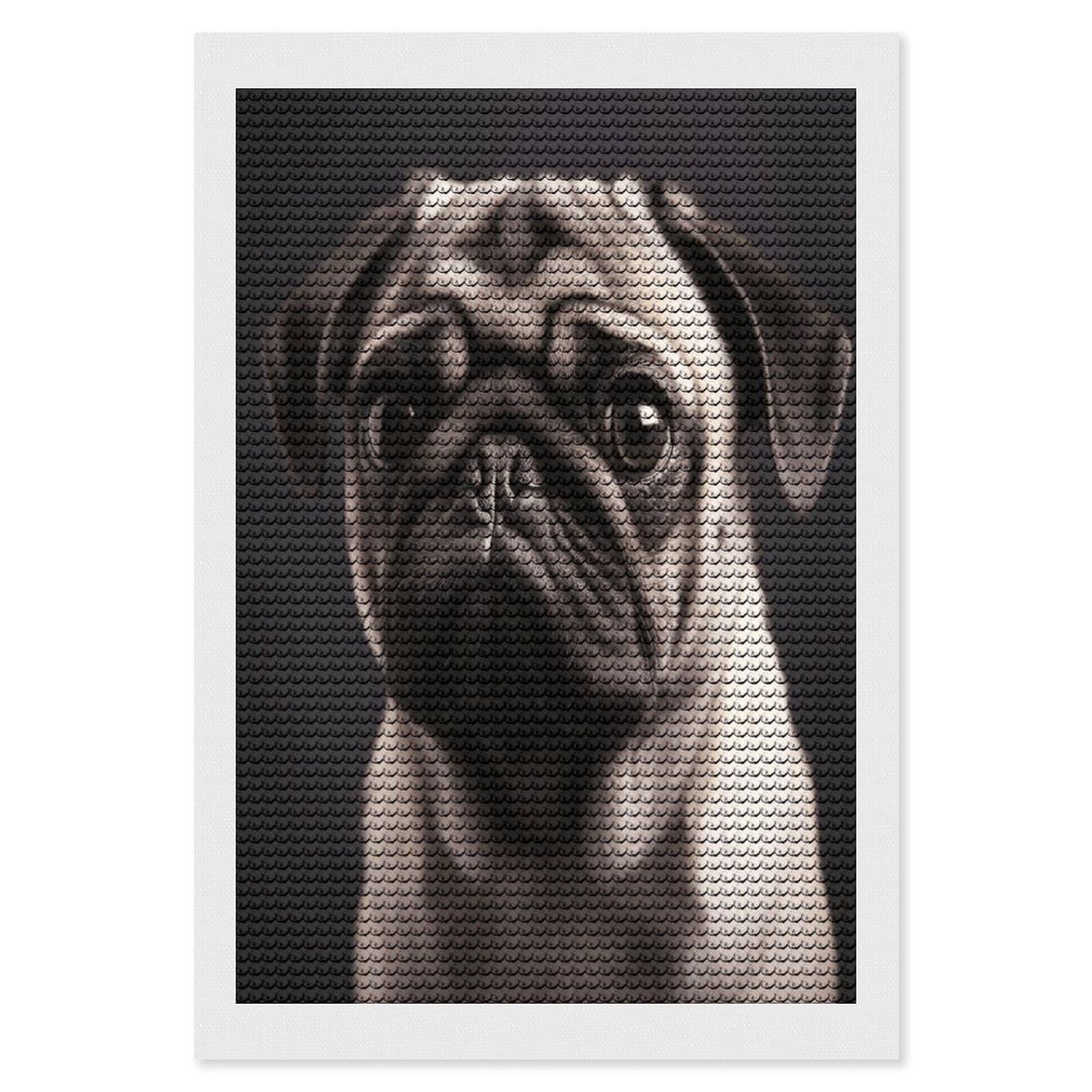VstaDank Pug Diamond Painting Kits Exquisite DIY Full Round Drill Diamond Dots Painting for Adults Beginner Diamond Photo Paint with Diamond Picture Art Wall Decor 8"x12"