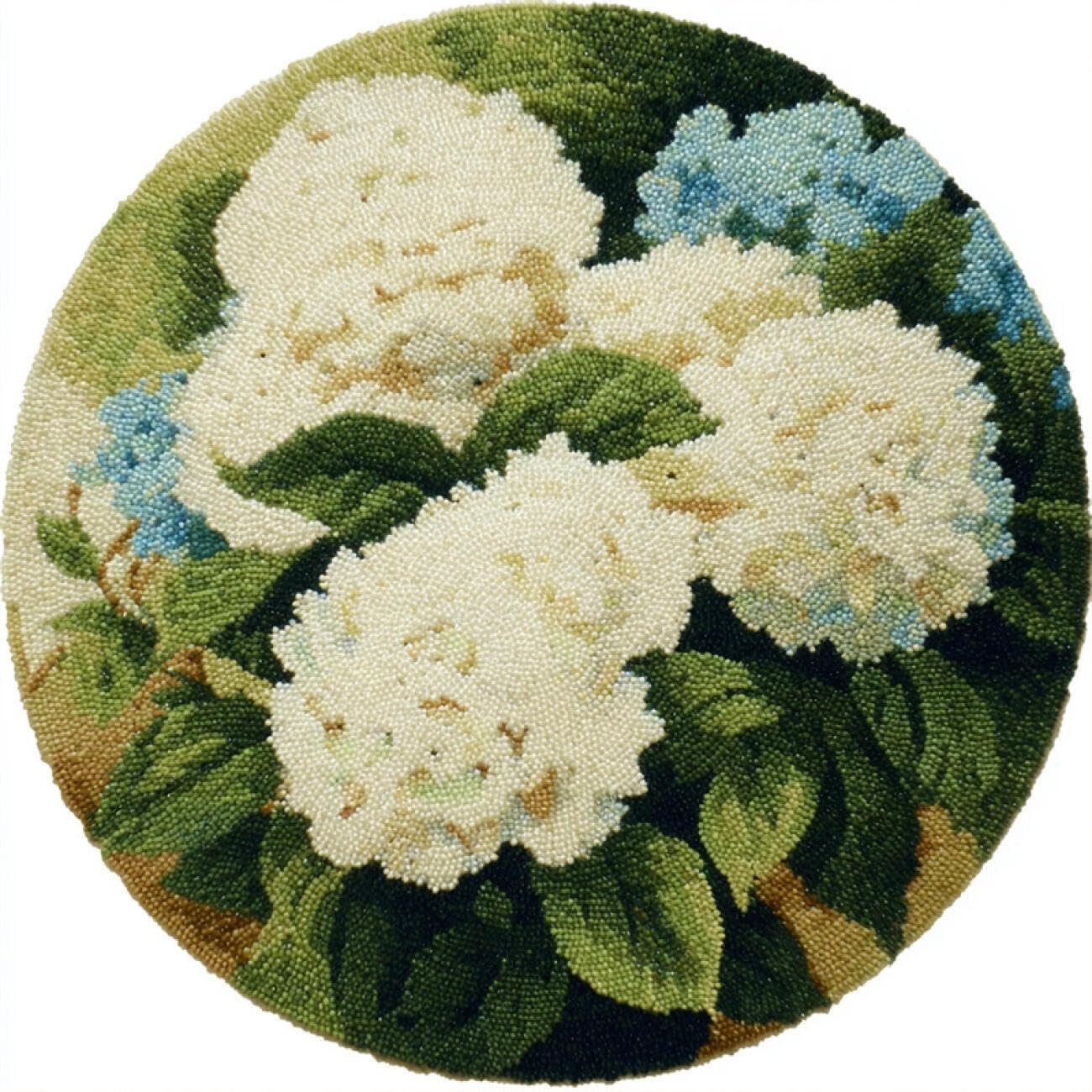 Kitquiver Tapestry Kits for Adults White Hydrangea 100x100cm