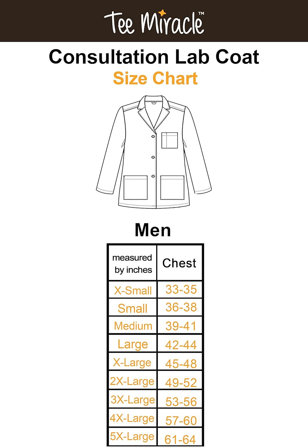 Custom Embroidered Mens Medical Laboratory Coats - Add Your Name or Text - Long Sleeve 3-Pocket Consultation Coats