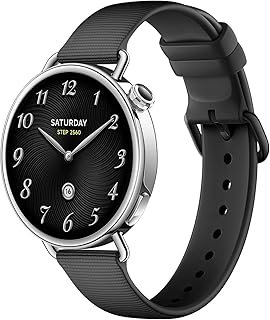 XIAOMI Watch S4 41mm, Montre connectée compacte de 41mm, boîtier Ultra-léger de 32g, prédiction du Cycle menstruel, contrôle santé en Un Geste, HyperOS 3, Bracelet Caoutchouc fluoré (Noir).