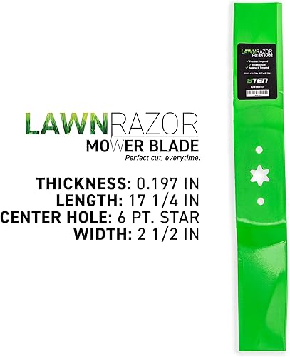 Miniatura 3 de 8TEN LawnRAZOR - Juego de cuchillas para cortacésped MTD White Troy Bilt GT225 GT2550 de 50 pulgadas para cubierta 742-0623 942-0623 (alta elevación)