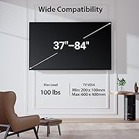 Vista 2 de Pipishell Soporte de pared para TV de movimiento completo para la mayoría de televisores de 37 a 84 pulgadas de hasta 100 libras, soporte de TV