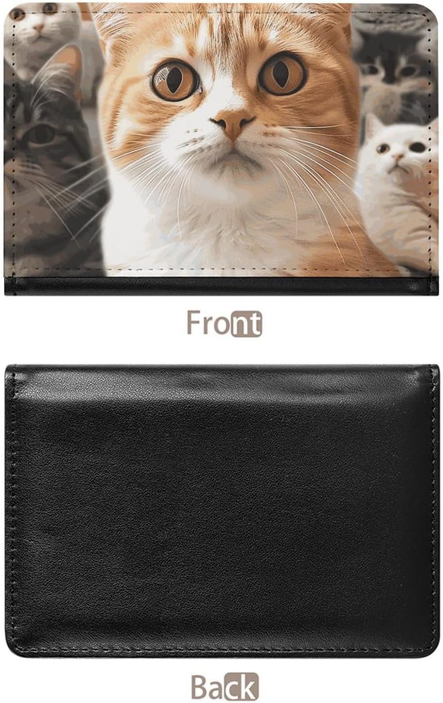 Cute Passport Holder for Travel,Personalized Multi-Functional Passport Cover with Card Slots,Slim Funny Pet Cat Printed Passport Wallet for Women Men