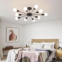 JIINOO 10 ágú csillár fekete modern ipari vintage függőlámpa E27 7
