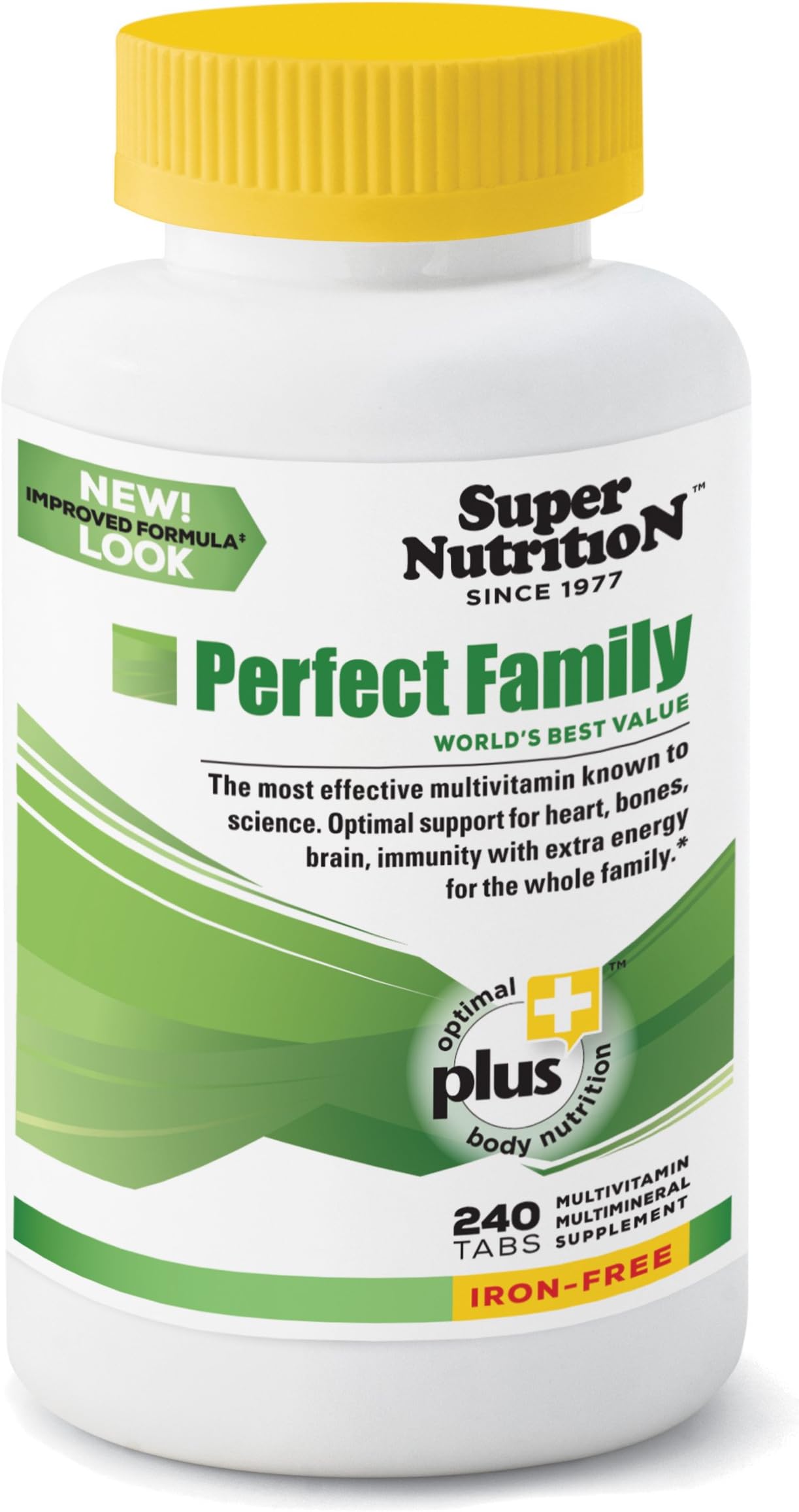 SuperNutrition, Perfect Family Multi-Vitamin, Iron-Free, 4/Day Tablets, 60 Day Supply
