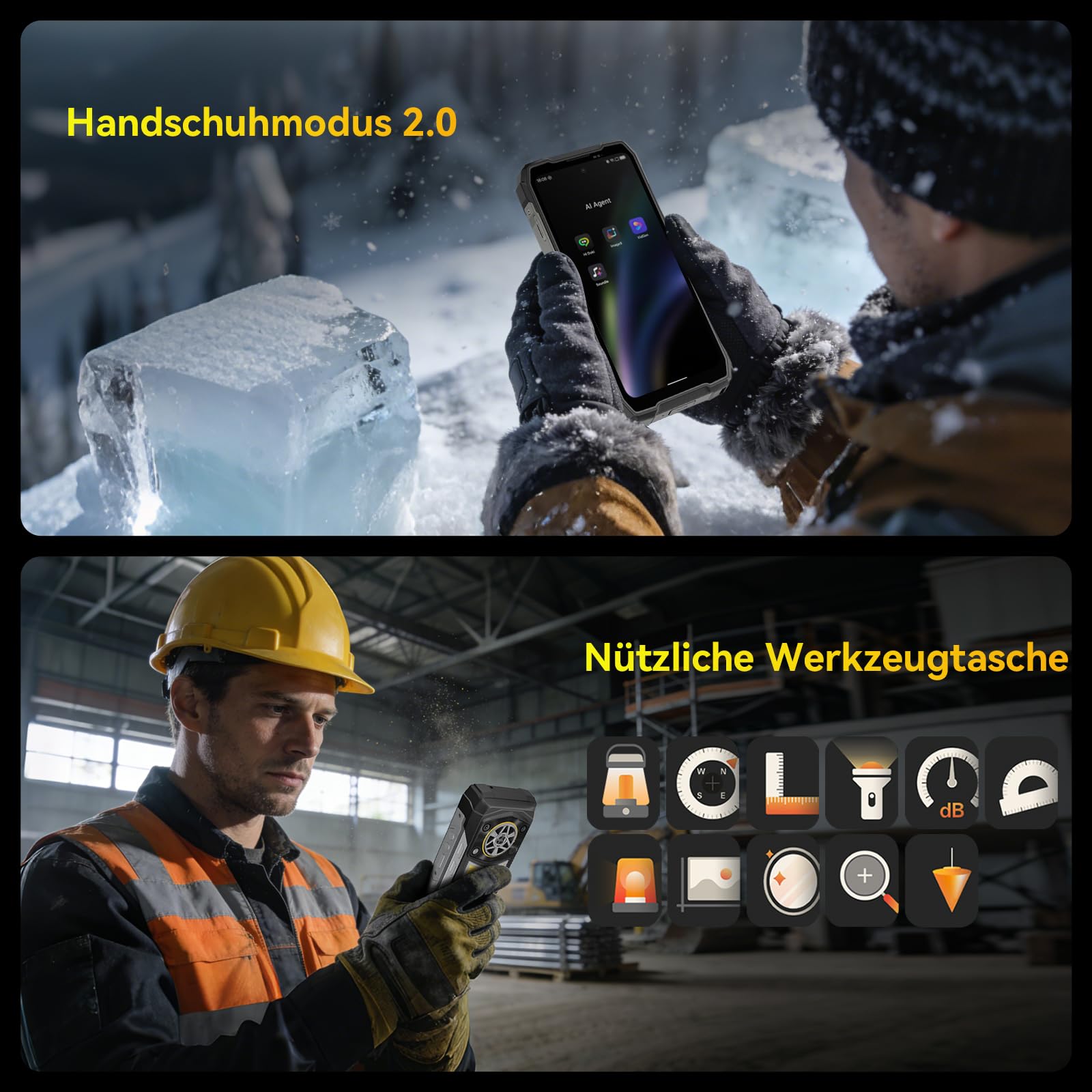 Blackview ROCK 5 Outdoor Smartphone, 20000mAh Business Handy, 48(12+36)GB+256GB/2TB Android 16 Outdoor Handy Ohne Vertrag, 108MP AI Kamera, 6.78" FHD+ Display 120Hz IP69K, NFC/OTG/GPS/3 Jahre Garantie