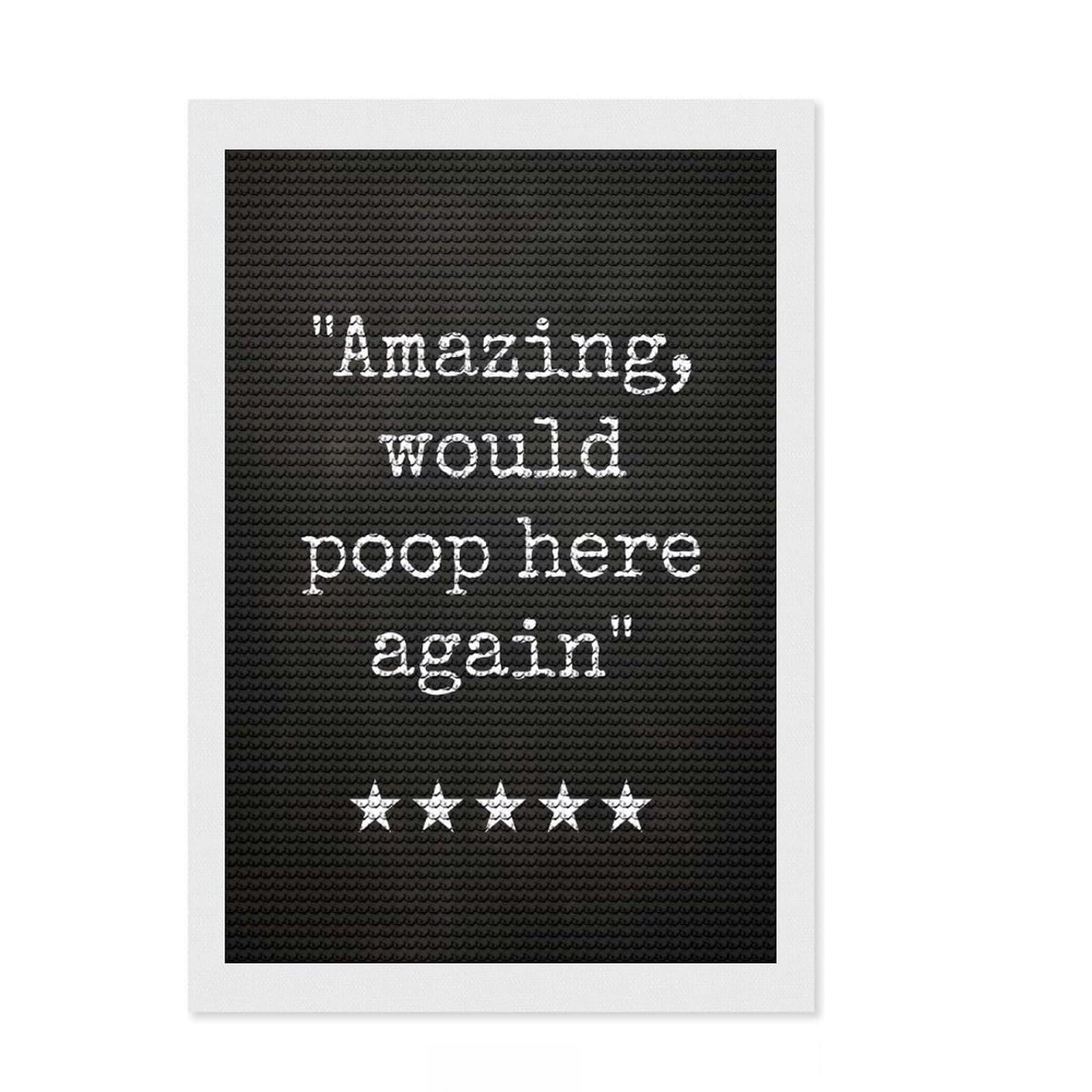 Junmoney Funny Bathroom Review Art Round Drill Diamond Painting 8"x12", for Women, Farmhouse Decor, Good for Quiet Evenings, Birthday Gift