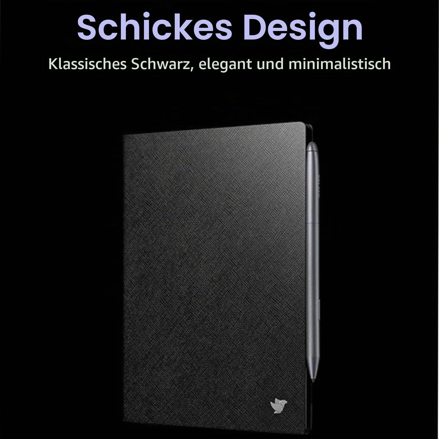 iFLYTEK Paper Tablet 8,2" Schutzhülle, Premium-PU-Leder, schlank und leicht, langlebige Hülle mit Stiftclip für Schreibtablett, Wasser- und staubdicht, schwarz
