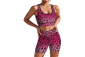 2-Piece Cheetah Print Yoga Set