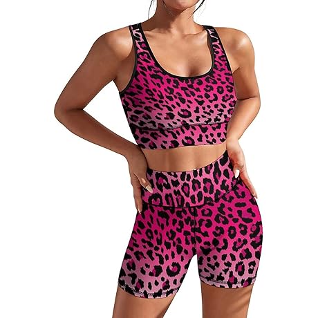 2-Piece Cheetah Print Yoga Set