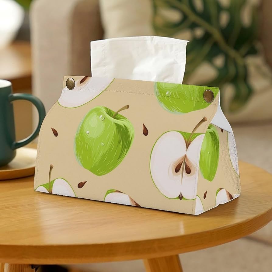 ハンドメイド✂︎✂︎ボックスティッシュカバー         洋梨柄／イエロー ティッシュカバー ボックス ティッシュケース イエロー パッチ