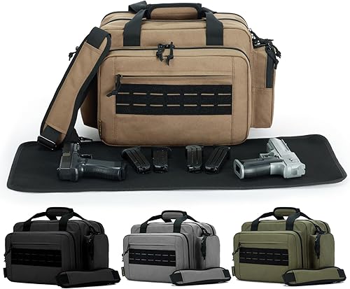 VEAGIA Bolsa de rango,Estuche de pistola,Bolsas de gama de armas para pistolas y bolsa de munición 2 pistolas suave bolsa de tiro de transporte