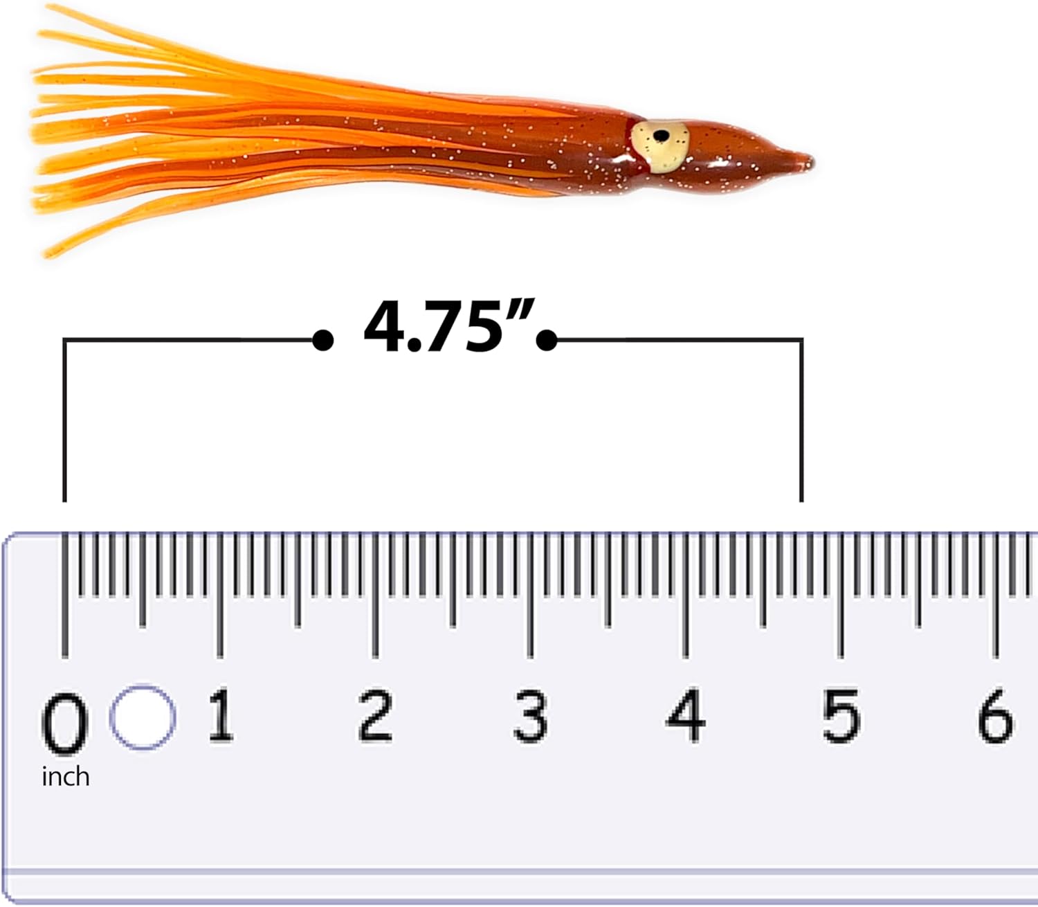 4.75" Hoochie Squid Skirts, 40 Pcs Brown/Orange Color, for Saltwater & Freshwater Trolling, Includes Soft Plastic Bodies, Ideal for Tuna, Salmon, Mahi & Offshore Game Fishing