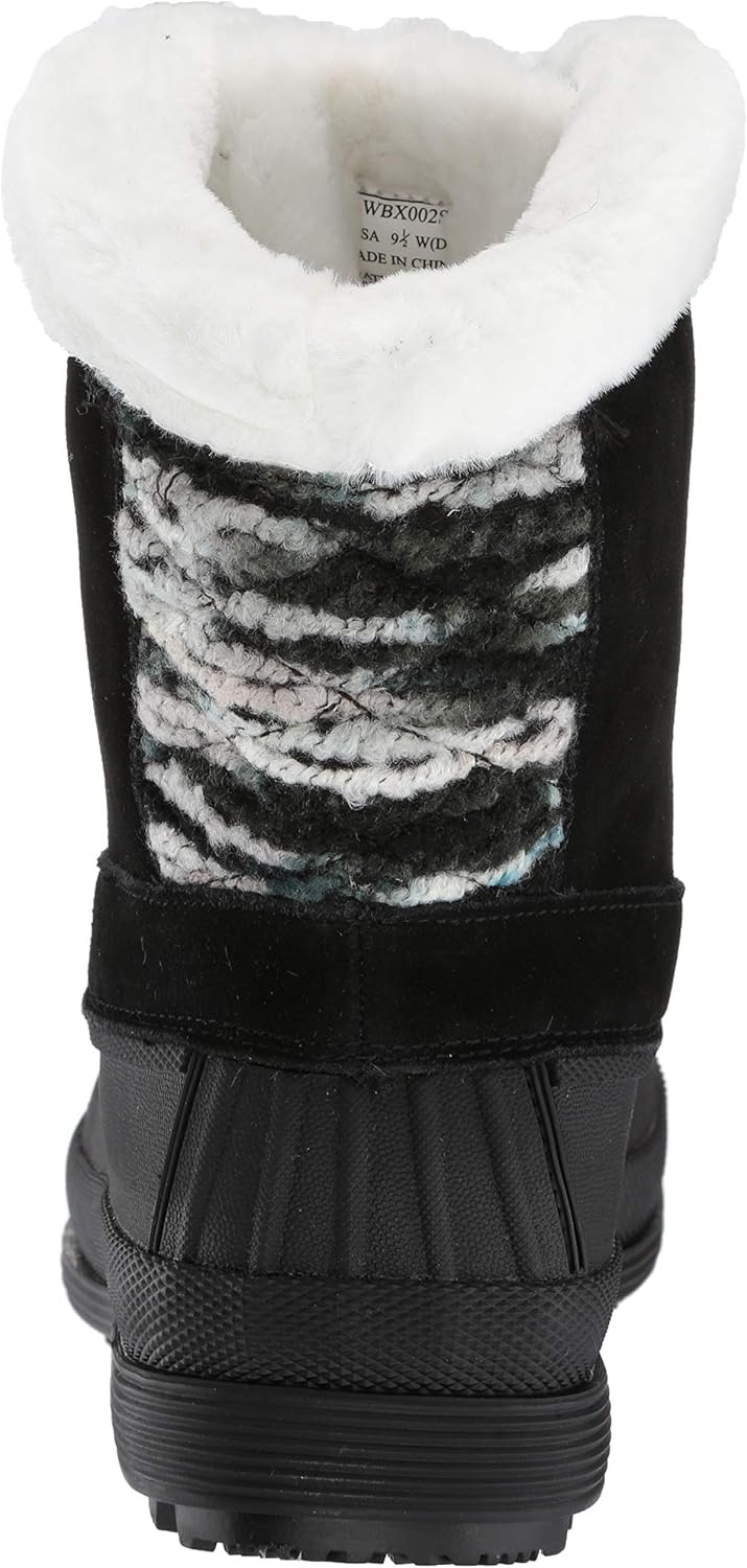 Propet Womens Lumi Tall Lace Duck Casual Boots Mid Calf - Black