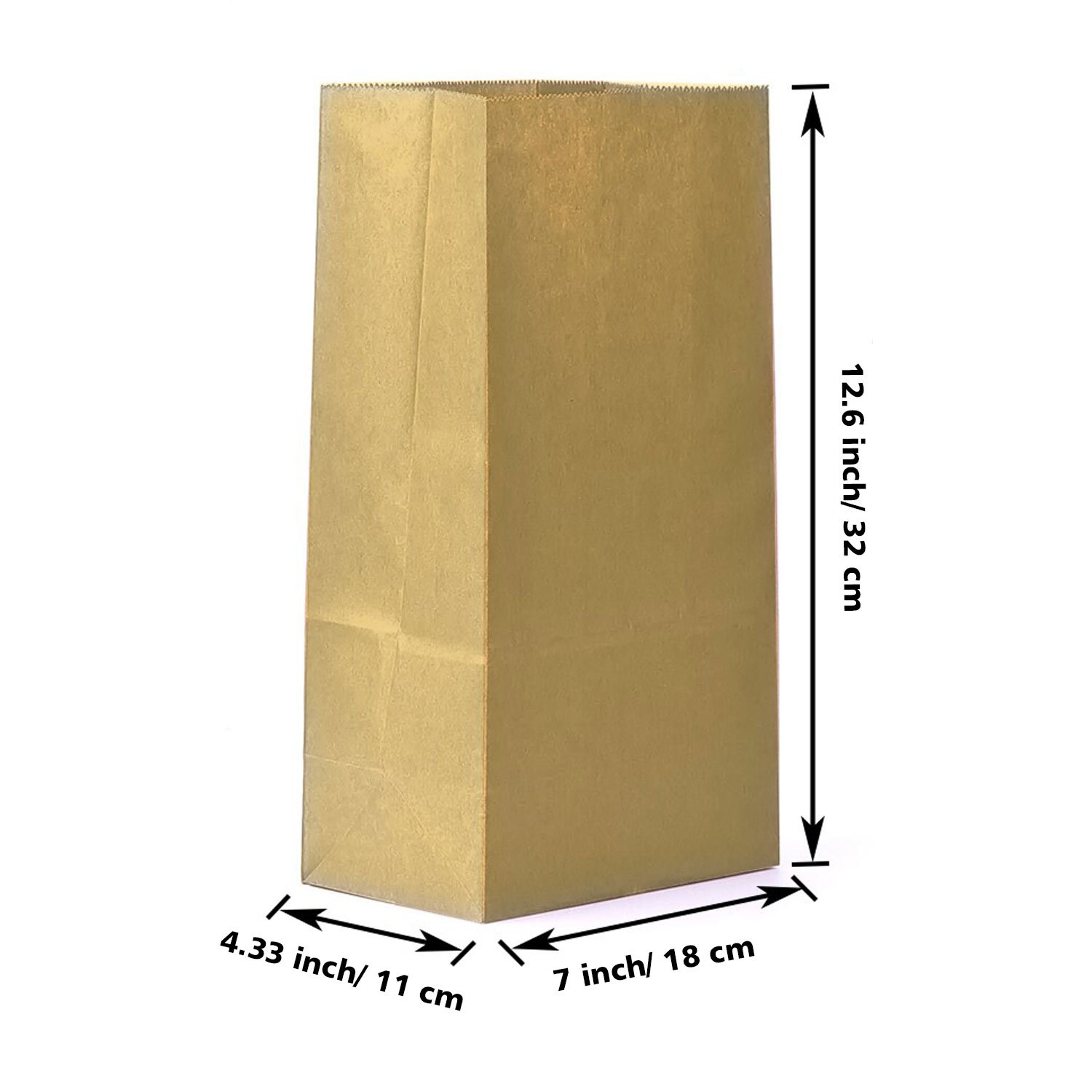 Sachets En Papier à Fond Plat - Marron - Plié - 19 X 29 Cm - Capacité D