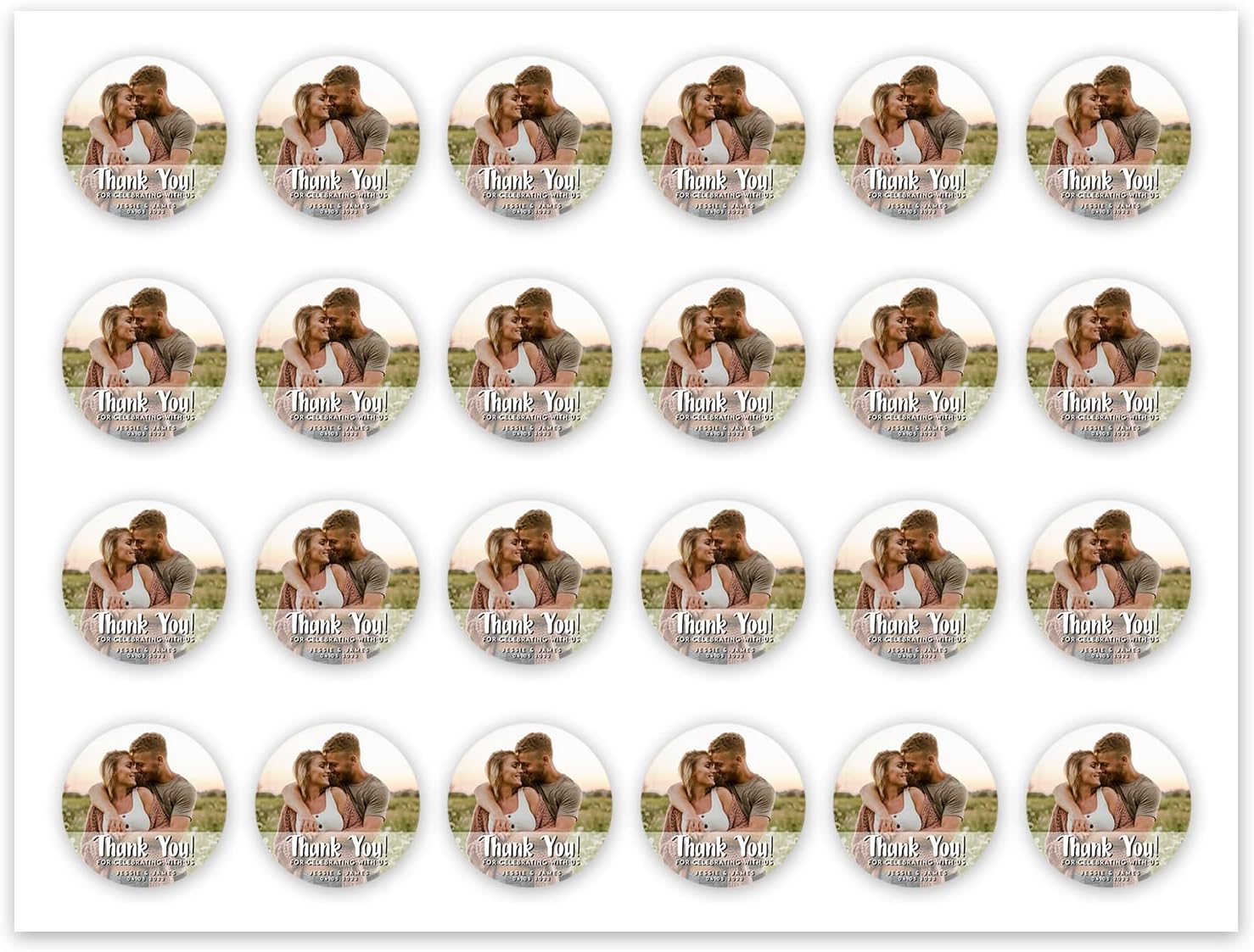 48pcs Personalized Wedding Stickers, Thank You for Coming Stickers, Thank You for Celebrating with Us Sticker, Wedding Stickers for Envelopes, Wedding Favors (48 Pieces)