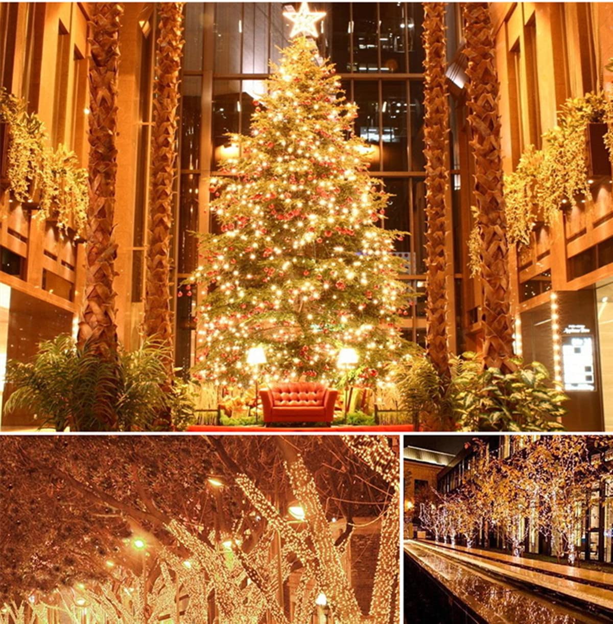 Stringa luminosa alimentata da rete elettrica, alimentata a batteria, filo di rame, decorazioni for matrimoni, feste, decorazioni for alberi, illuminazione brillante for interni ed esterni, luci a ste