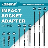 Vista 3 de Libraton Juego de adaptadores de enchufe de grado de impacto, 3 "6" 12", adaptador de enchufe de taladro, adaptador de enchufe de enchufe, extensión