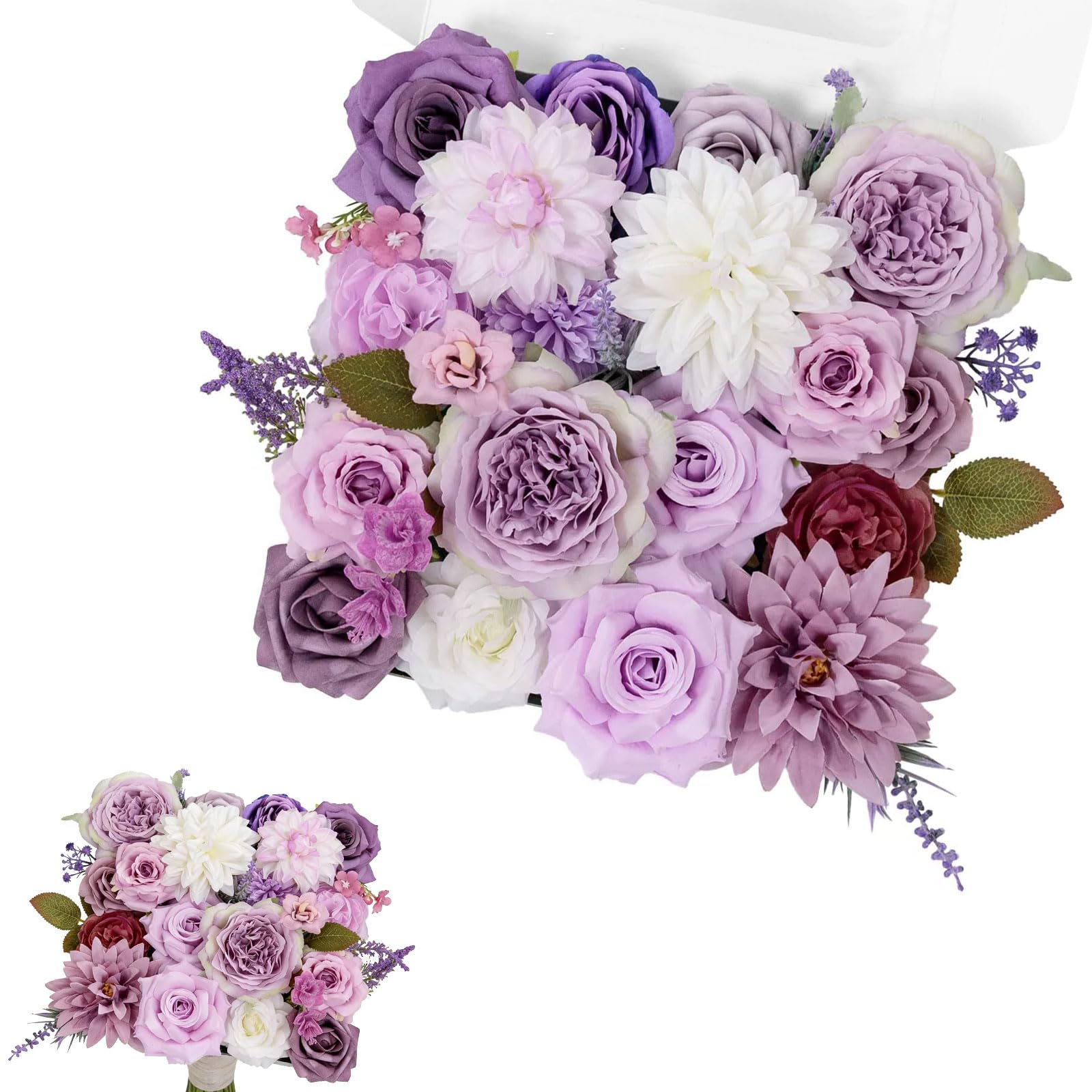 Bouquet de fleurs artificielles violettes pour centres de table de fête Cosiesnest