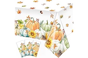 Charming Thanksgiving Plastic Table Cover for Festive Gatherings