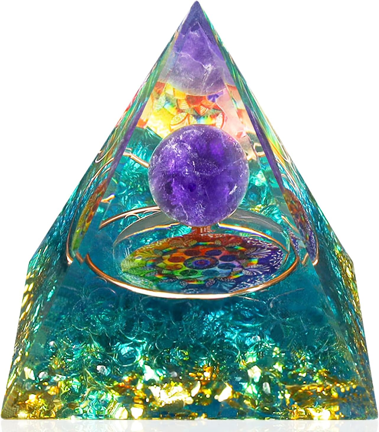YATOJUZI 2.4" Healing Crystals Tower Green Aventurine Chakra Reiki Orgonite Gemstones for Attracts Lucky Positive Energy Wisdom Success Suit for Meditation Accessories Birthday Gifts for Women Men