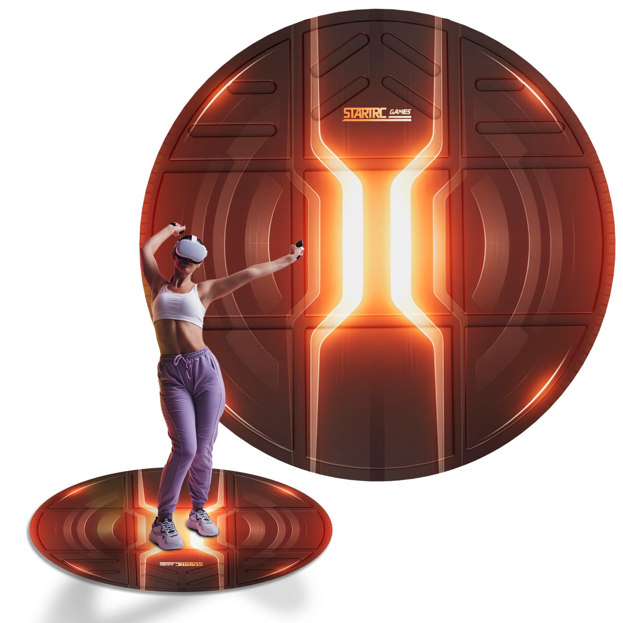Faltbare VR Matte für MQ3, Runde Anti Ermüdungs Matte, rutschfeste und Bequeme Bodenmatte, Hochwertiges Spiel Zubehör für PSVR2, Oculus/MQ2/Pro, Pico 4
