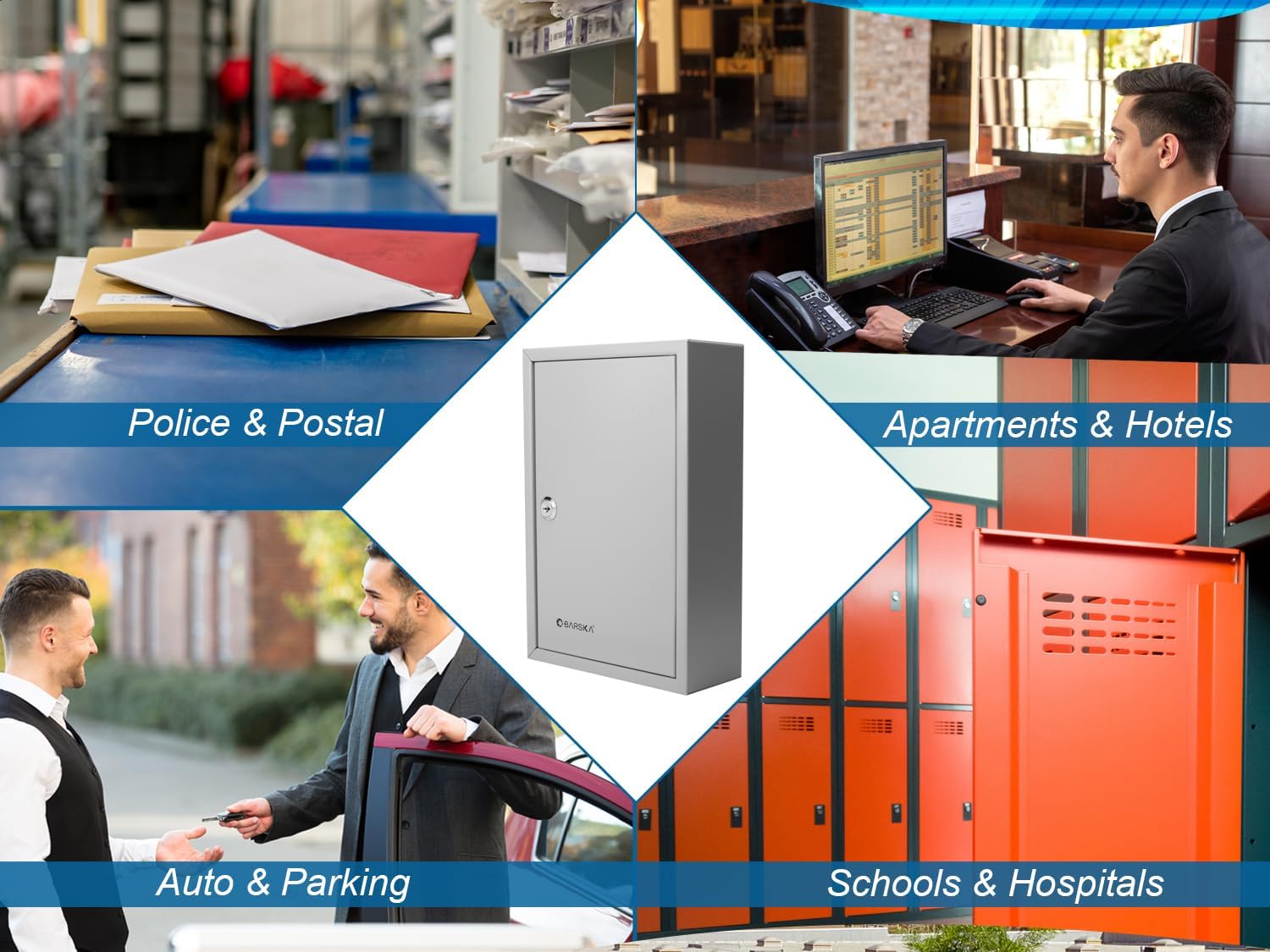 Barska Key Lock 40-Keys Cabinet Lock Box with Numbered Hooks and White Tags for Home & Business Key Organizer - Key Organizer wall Mount - Key Lock Box wall Mount - Key Cabinet- Key Storage Organizer