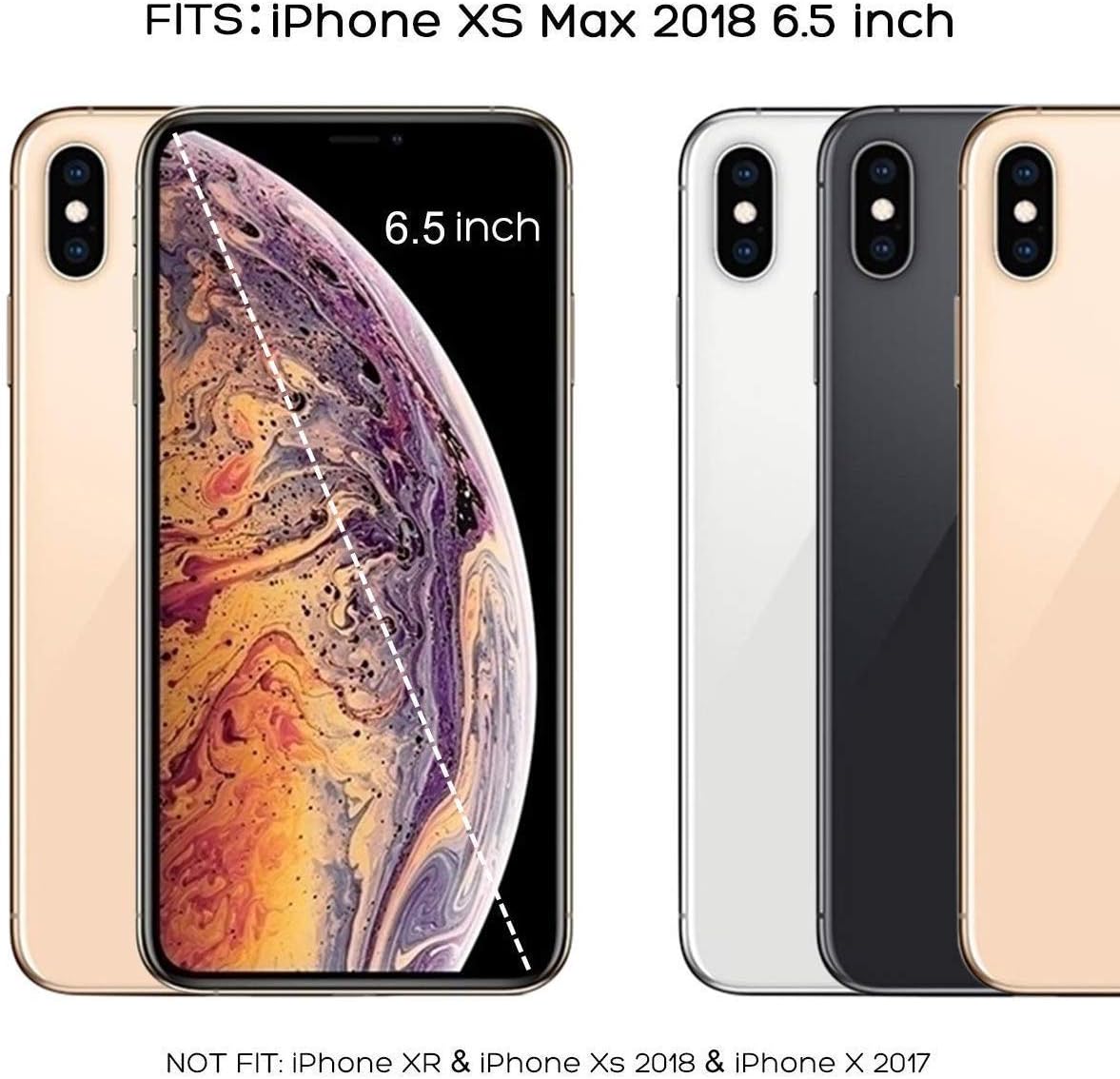 ULAK Compatible with iPhone Xs Max Case, Shockproof Protective Phone Case for Women Girls, Hybrid Scratch Resistant Hard Shell TPU Bumper Back Cover for iPhone Xs Max, Stripes