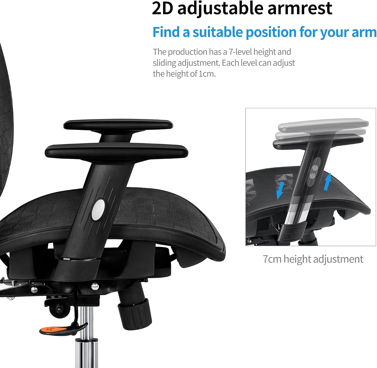 Cedric Office Chair,Breathable Mesh Computer Chair with Ergonomic Adjustable Lumbar Support, Black Swivel Desk Chair with Adjustable Armrest and Headrest, Mesh Seat,BIFMA Certification No 5.1
