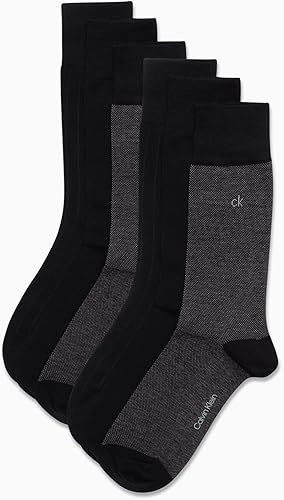 Miniatura 2 de Calvin Klein Calcetines de vestir para hombre, paquete de 6 calcetines cómodos de mezcla de algodón, calcetines de vestir para hombre (7-12)