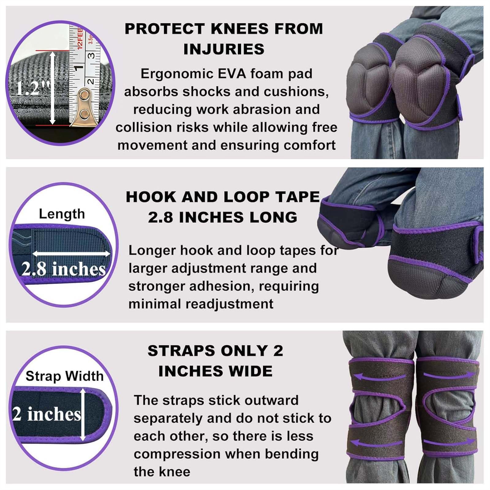 Rodilleras para hombres y mujeres para limpieza de la casa, rodilleras suaves y flexibles para jardineros, fontaneros, mecánicos, alfombras, trabajadores de comestibles, rodilleras protectoras