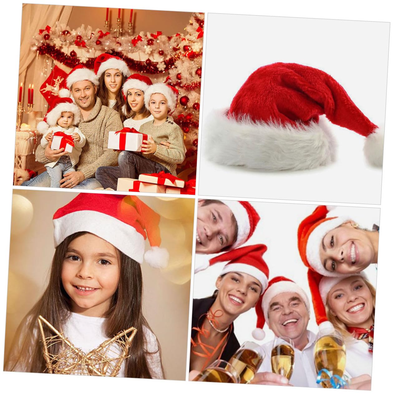PRETYZOOM 12 Pz cappello di babbo natale cappelli di Babbo Natale Cappello da Natale cappello natalizio cuffia natalizia cappelli in costume invernali da uomo addobbi i