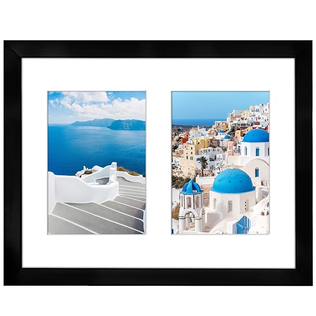 Americanflat 5x7 Double Picture Frame with Shatter-Resistant Glass - Fits Two 5x7 Photos or Use as One 11x14