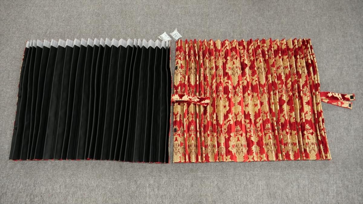 仮眠カーテン　トラック　オスカー　レッド　裏地有り(ブラック)　新品 仮眠カーテン トラック オスカー レッド 裏地有り ブラック 金