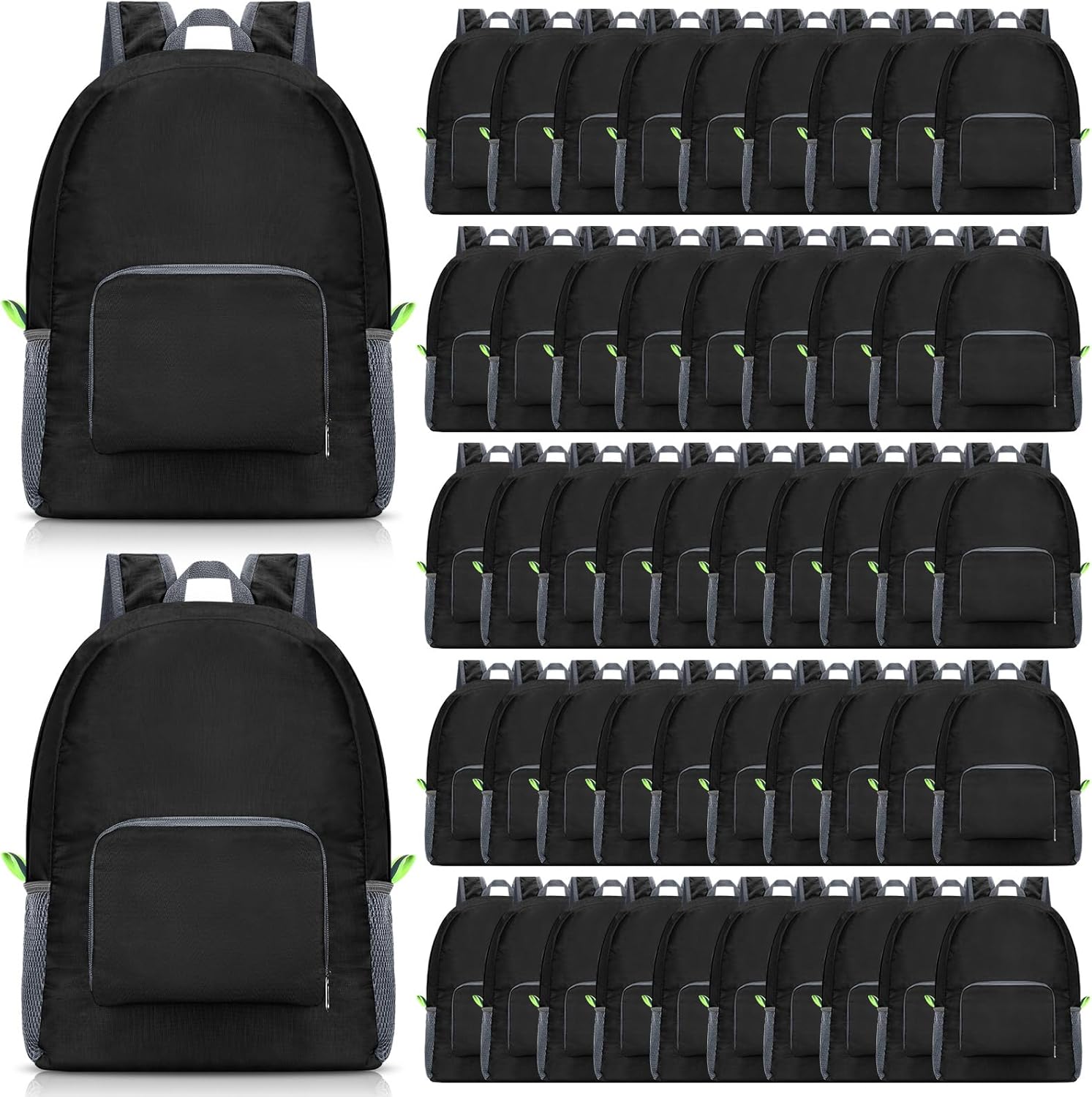 Eccliy 50 Pack Backpacks in Bulk 17 Inches Wholesale Back Pack Basic Backpack for adult Lightweight Outdoor Travel Bookbags(Black)