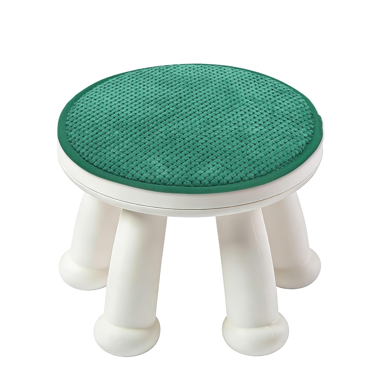 sourcing map Round Stool Cushion, 12 x 12 Inch Round Seat Pads with Elastic Straps, Anti-Slip Soft Round Pad Chair Seat Cushions for Dining Chairs Kitchen Bar High Stool, Dark Green