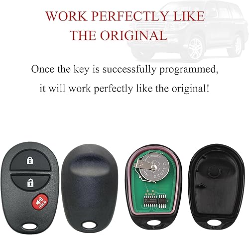 Miniatura 5 de MechanMagic Llavero de repuesto para Toyota Tundra Tacoma Sienna Sequoia Highlander 2007 2008 2009 2010 2011 2012 2013 GQ43VT20T Control remoto de