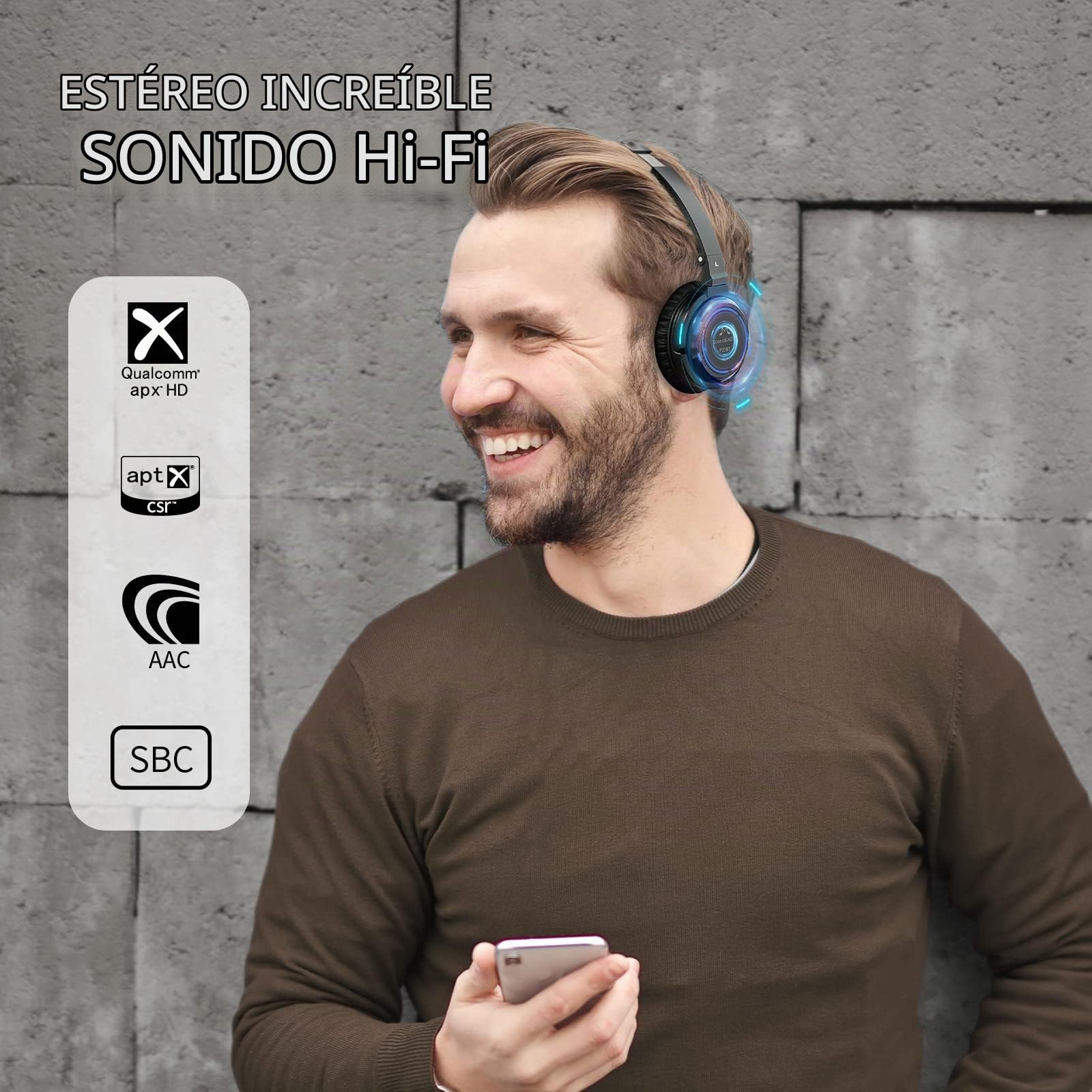SoundMAGIC P23BT Cascos On-Ear Bluetooth, aptX HD, Mic CVC, 60h, Negro | Conexión baja latencia, audio envolvente, autonomía prolongada, llamadas nítidas, control táctil, ajuste confortable