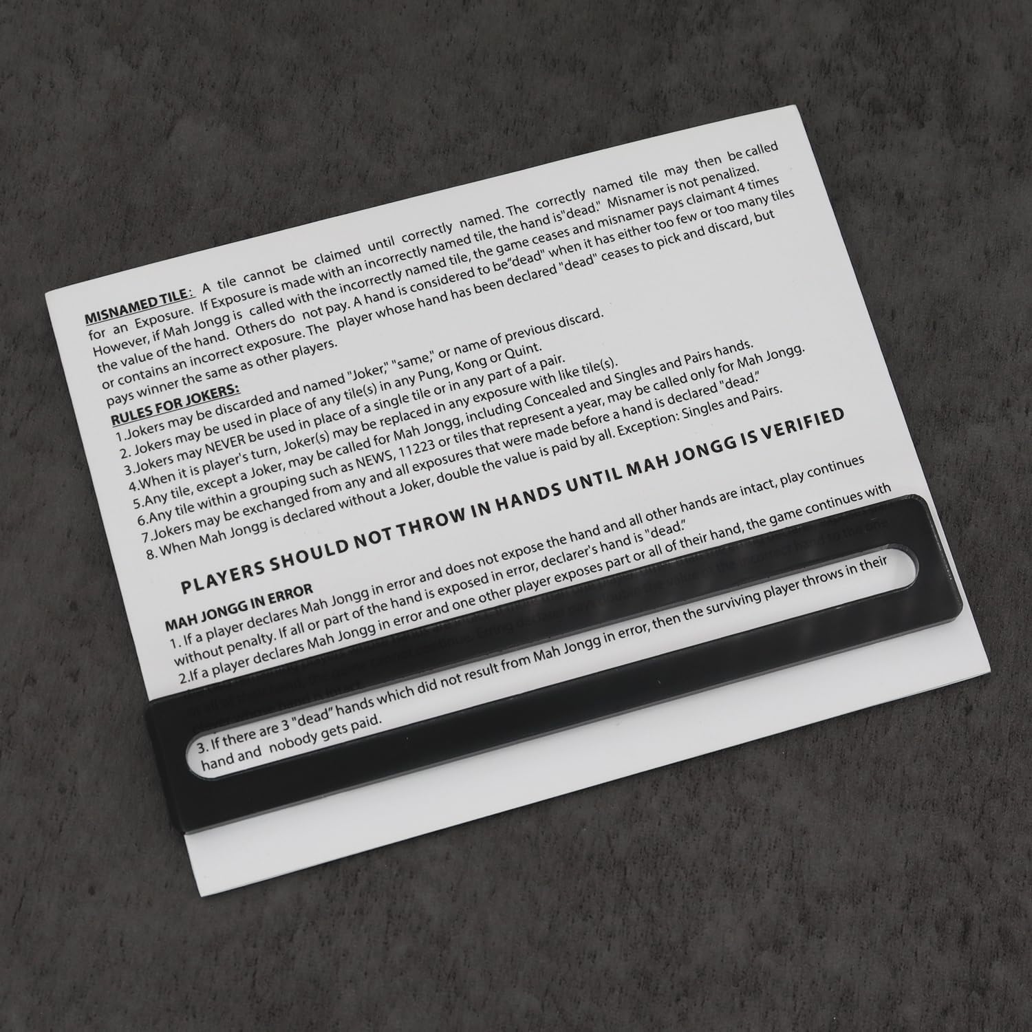 Black Mahjong line reader (detail)