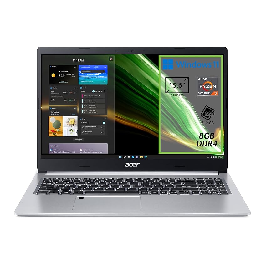 Immagine del prodotto Acer Aspire 5 A515-45-R6B8 PC Portatile, Notebook, Processore AMD Ryzen 7 5700U, RAM 8 GB DDR4, 512 GB PCIe NVMe SSD, Display 15.6'' FHD LED LCD, AMD Radeon, Windows 11 Home, Silver