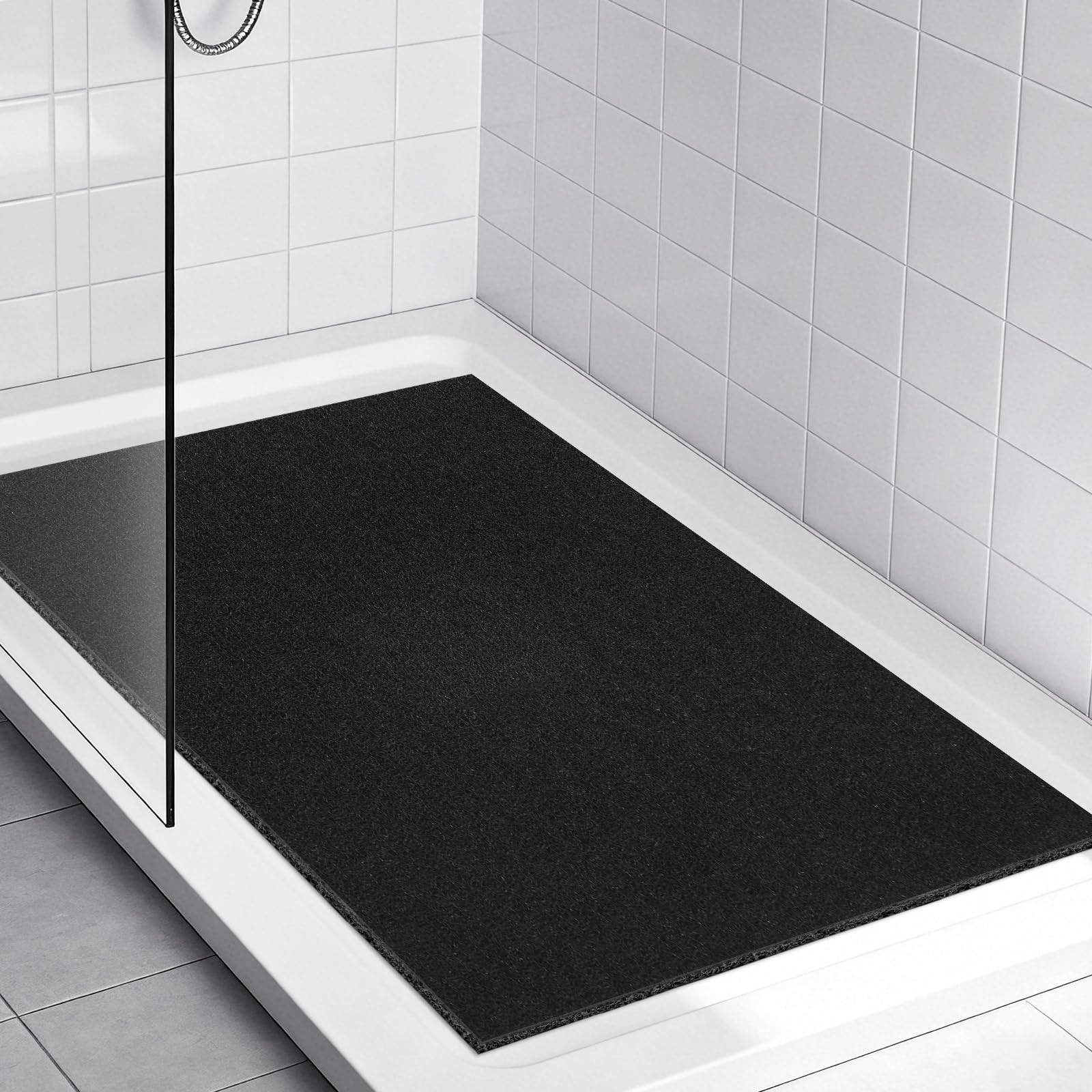 Large Shower Mat Non Slip Anti Mould, 90 x 60 cm Soft PVC Loofah Shower Mats for Inside Shower Tray, Quick Drain Anti Slip Shower Mat for Textured and Smooth Wet Shower Areas, Quick Drying — image 1