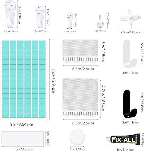 Miniatura 2 de Kit de ganchos multiusos para el hogar, tiras para colgar cuadros sin rastro, ganchos de pared y colgadores de fotos, masilla adhesiva adhesiva,