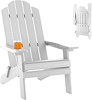 Vista 13 de MXIMU Silla Adirondack plegable para exteriores: fácil montaje y cómodas sillas Adirondack - Sillas plegables compuestas para hoguera - Silla