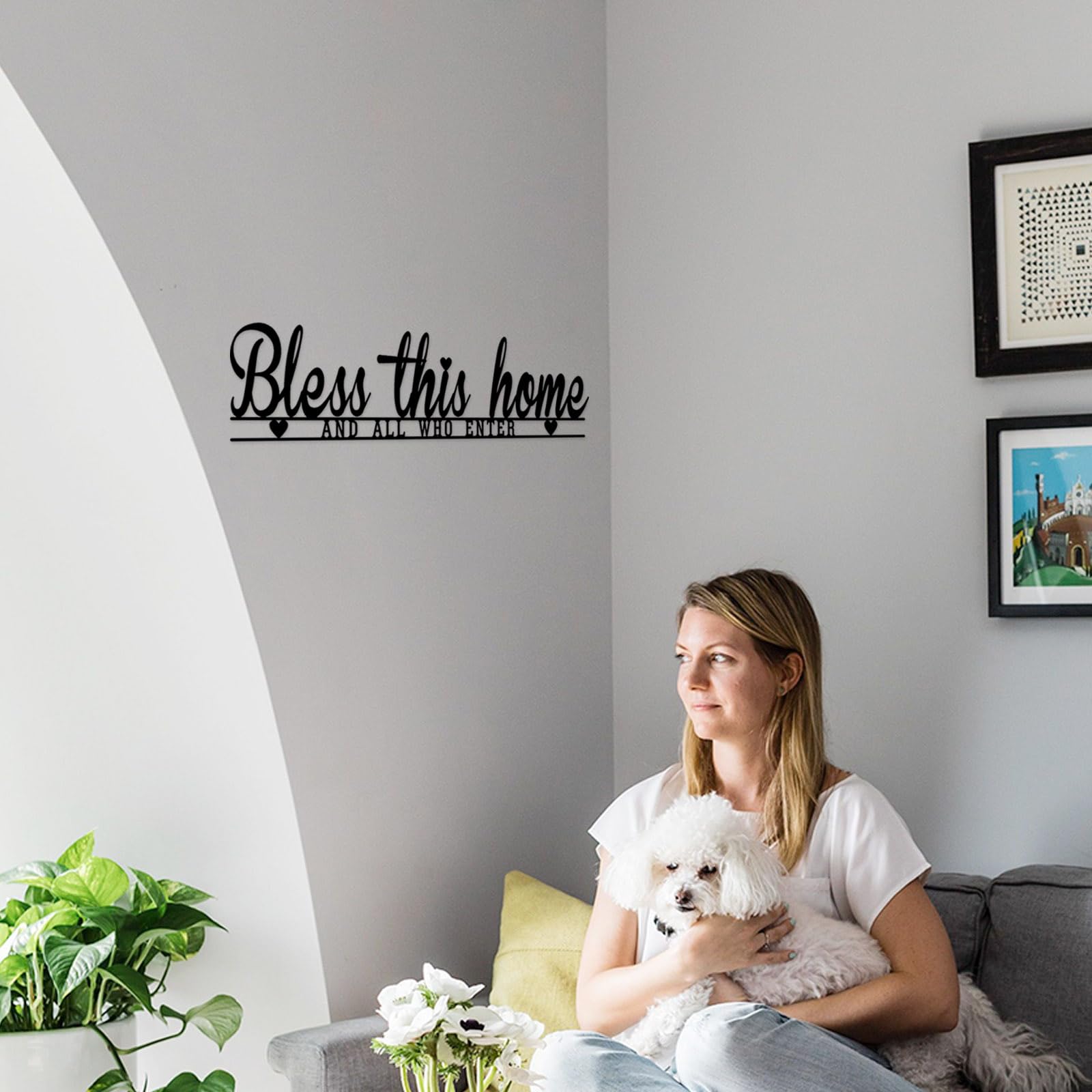 Amazon.com: AHYS Bless This Home Wall Decor Rustic Metal Sign 