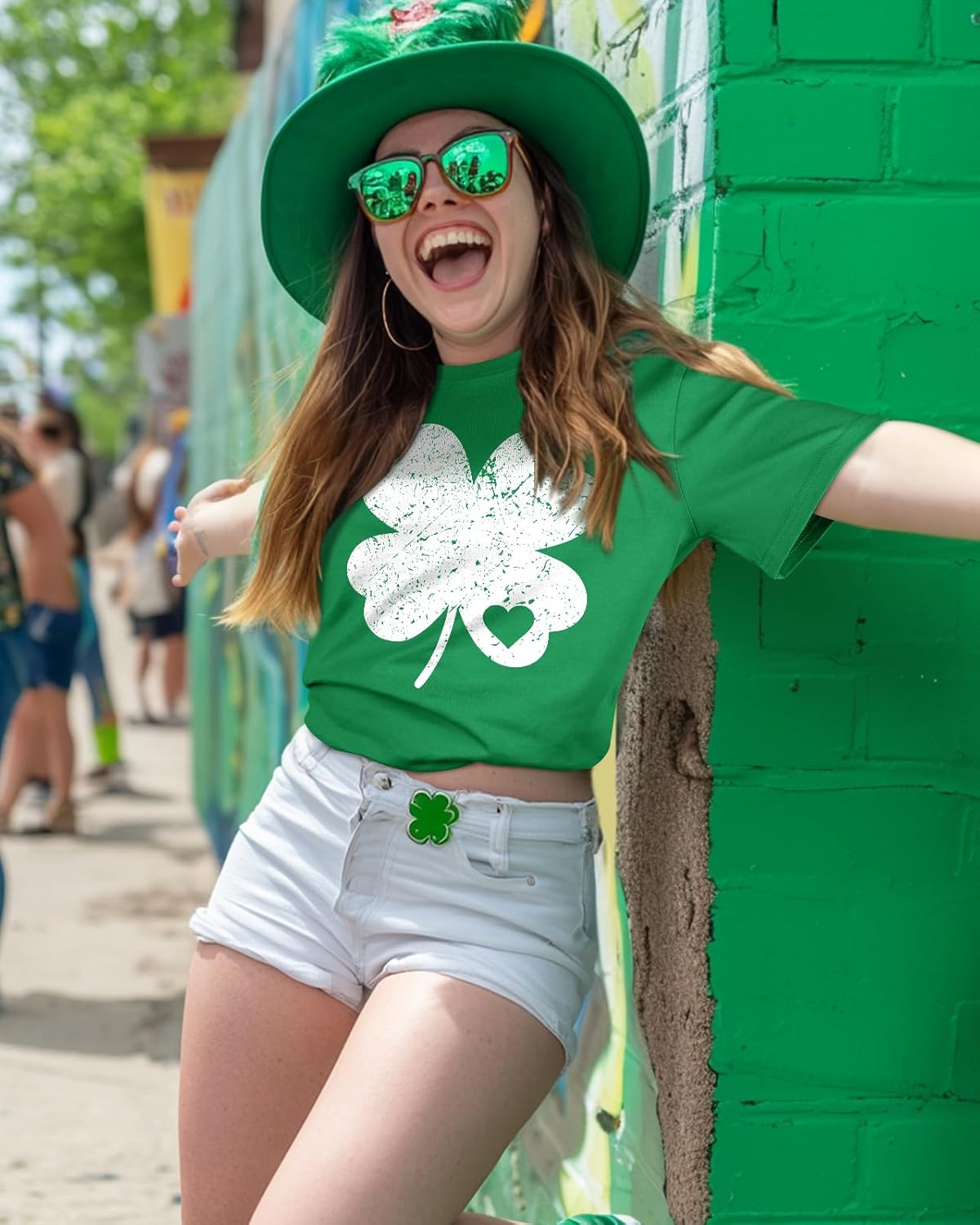 St Patrick's Tshirts for Women - Irish Shamrock T Shirt Lucky Funny Tees Crewneck Sleeve Top Cute Print Tops - Image 5