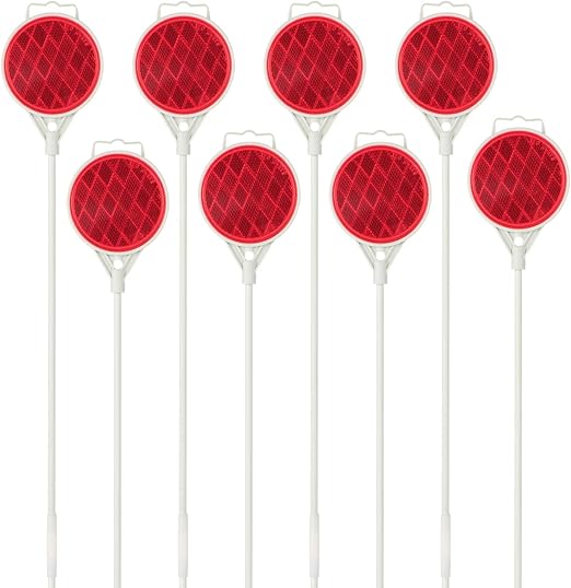 Reflective Driveway Markers,Snow Plow Markers,51 Inch Fiberglass Pole Double Sided Reflector for Driveway (Pack of 8)