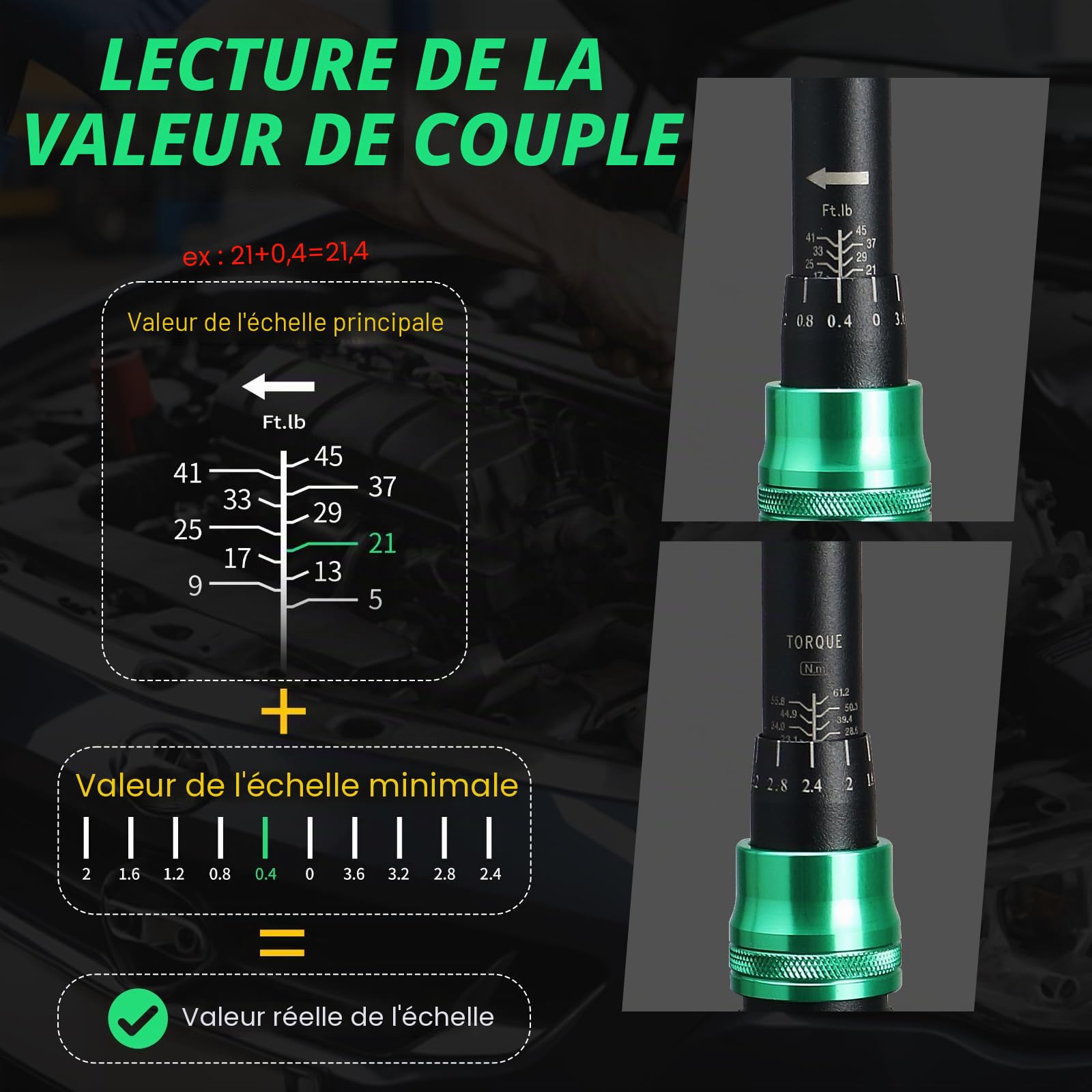 Jeu de 3 clés dynamométriques 1/4 & 1/2 & 3/8, 5-25 N.m, 10-60 N.m, 20-220 N.m, Clé dynamométrique bidirectionnelle pour l'entretien de vélo, moto et voiture