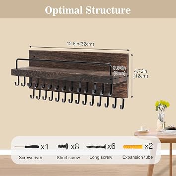 Lolalet Necklace Holder for Wall, Hanging Jewelry Organizer -Brown