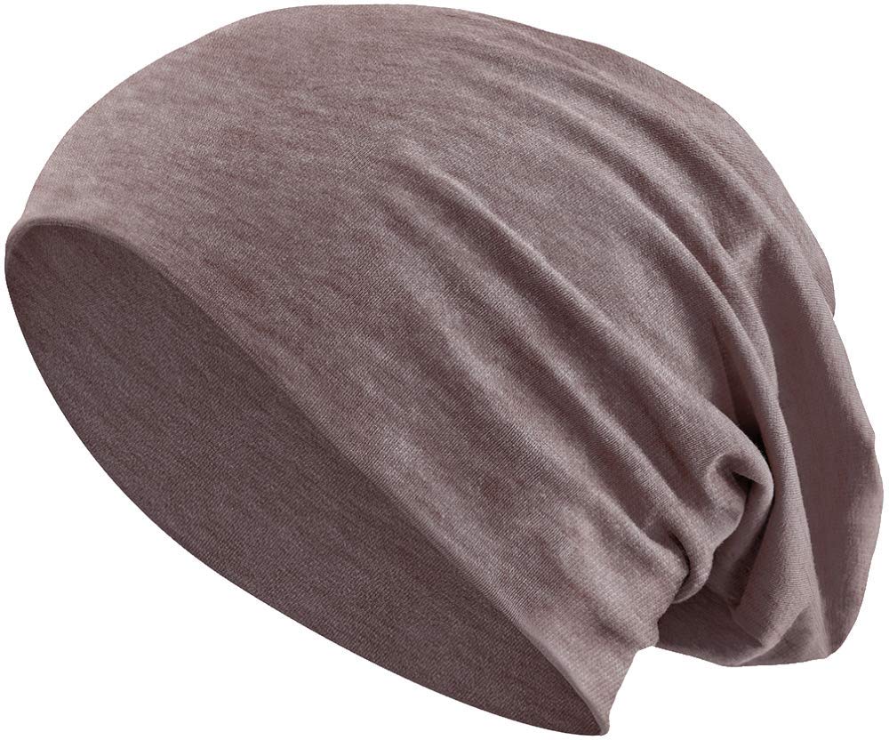 Balinco Jersey Cotton Elastic Long Slouch Beanie Unisex Hat Heather in 35 Assorted Colours (3) (Heather Brown)